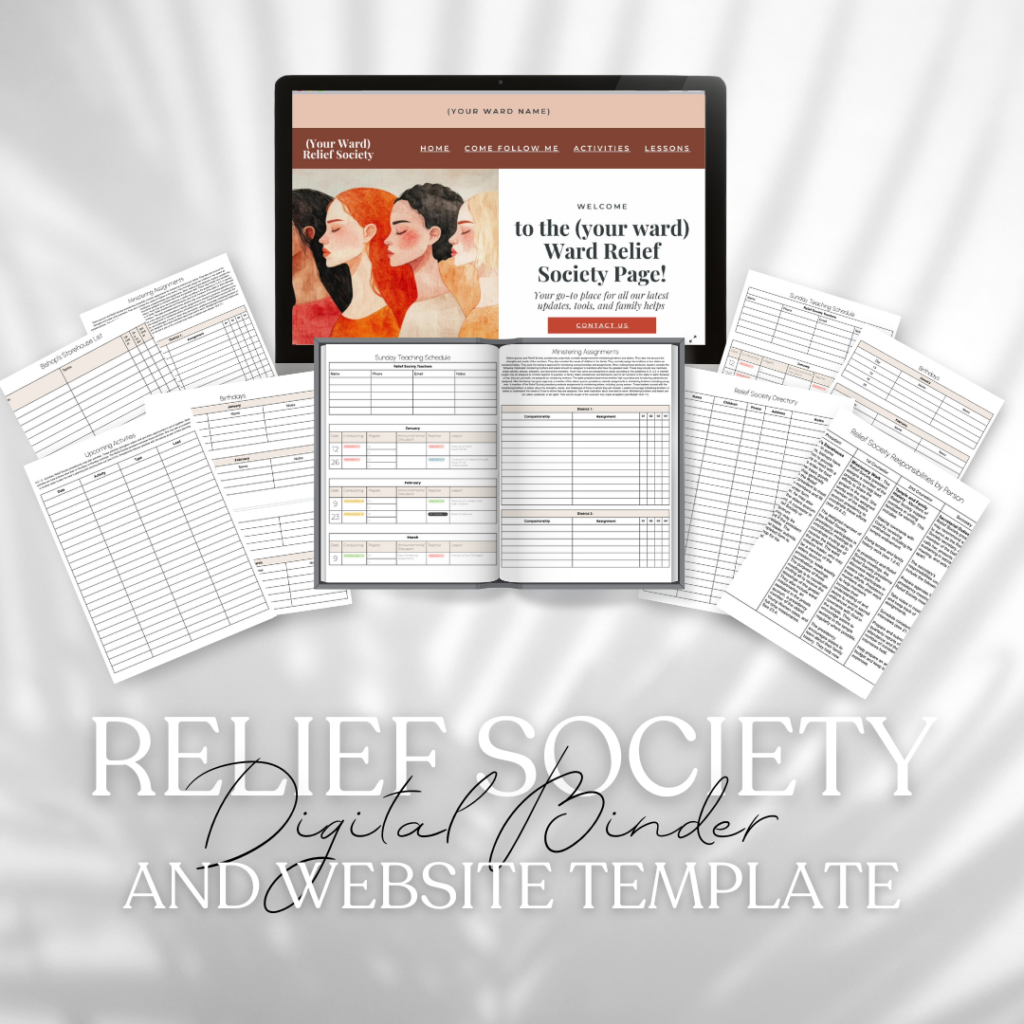 Relief Society Digital Binder And Relief Society Website Template