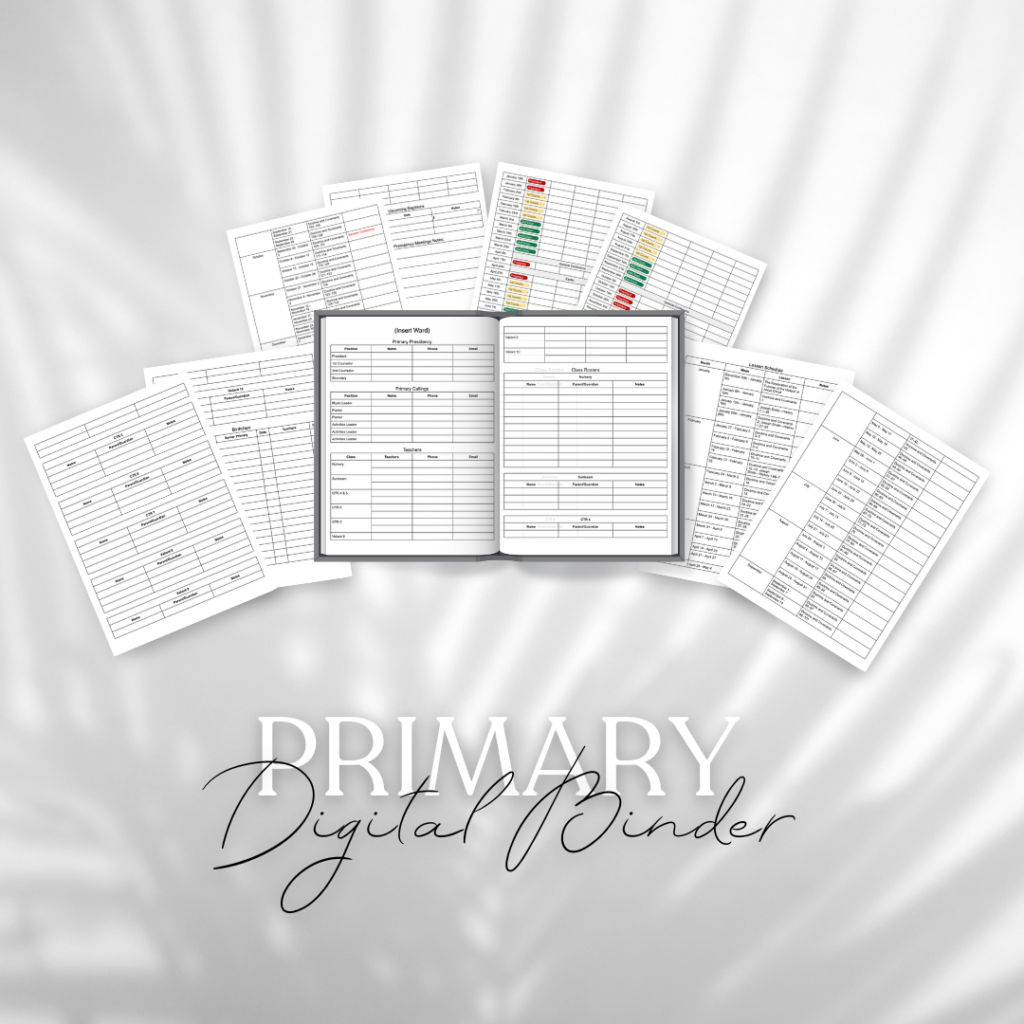 Primary Presidency Digital Binder