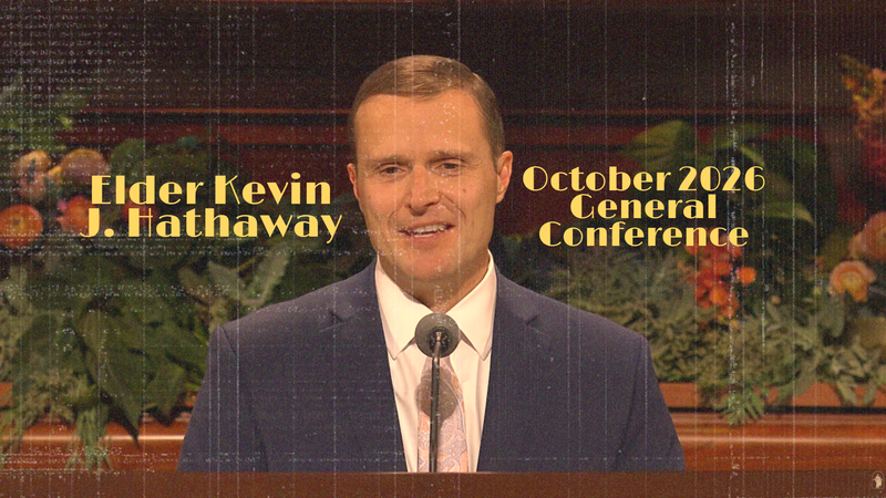 Elder Kevin J. Hathaway speaking during October 2026 General Conference